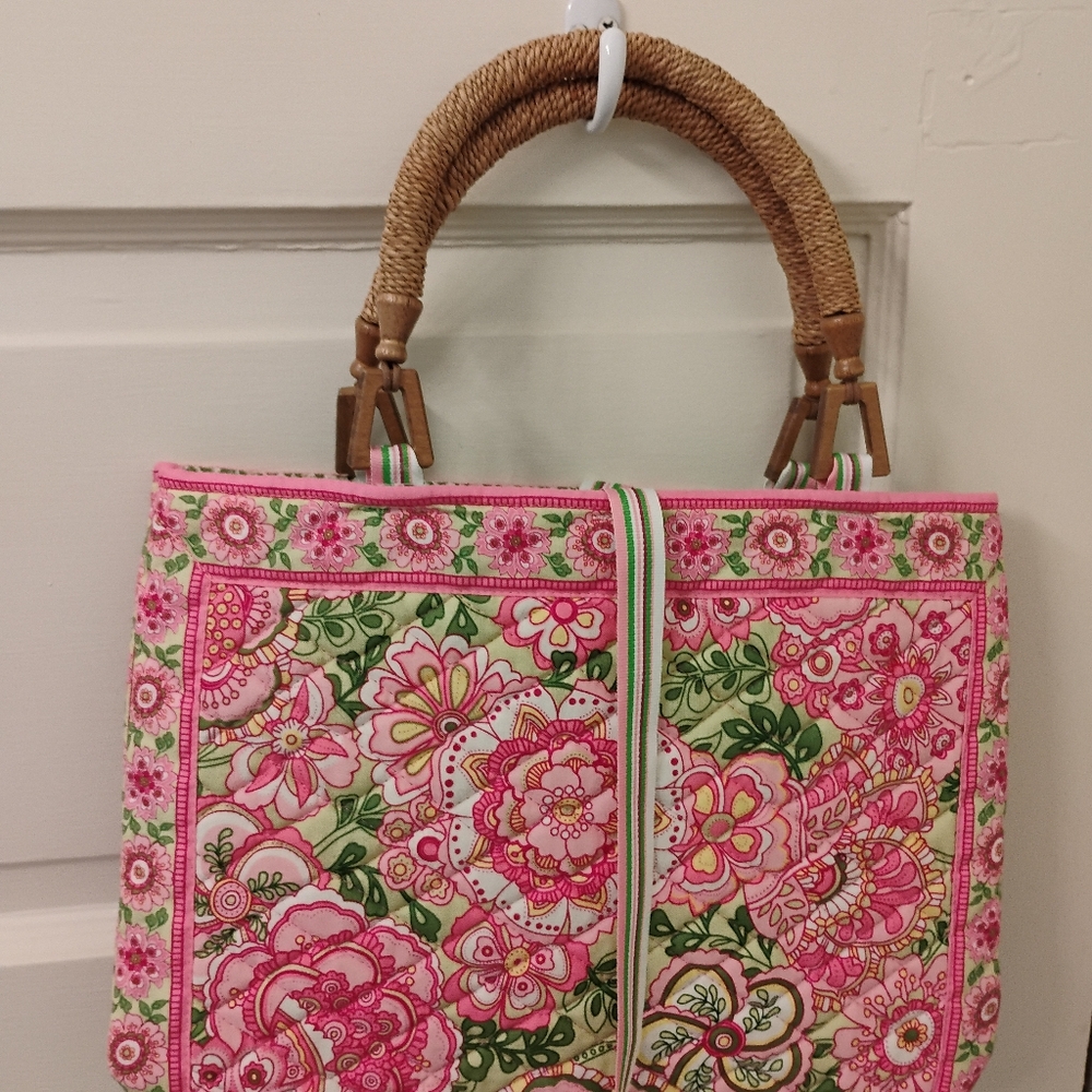 Vera Bradley Pink and Green Floral Tote
